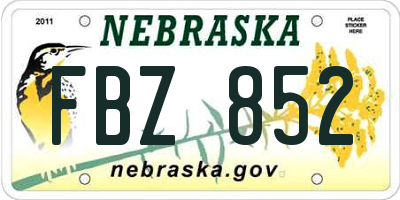 NE license plate FBZ852