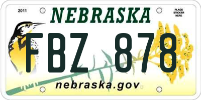 NE license plate FBZ878