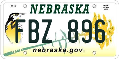 NE license plate FBZ896