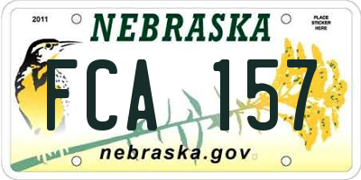 NE license plate FCA157