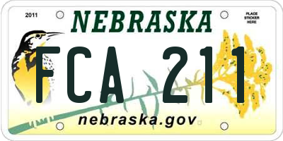 NE license plate FCA211