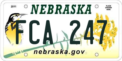 NE license plate FCA247