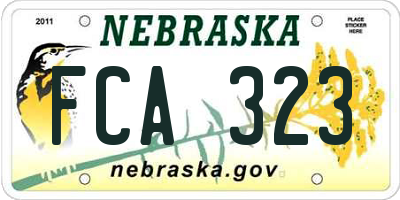 NE license plate FCA323