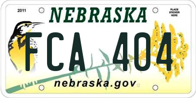 NE license plate FCA404