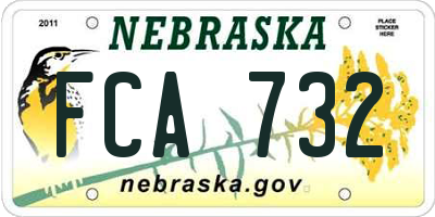 NE license plate FCA732