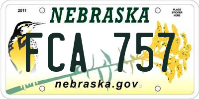 NE license plate FCA757