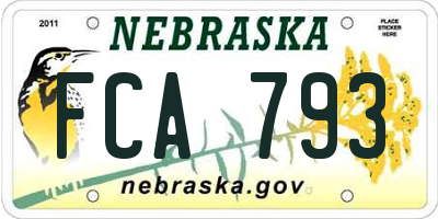 NE license plate FCA793