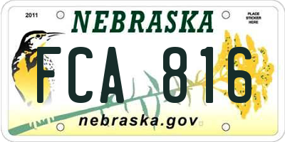 NE license plate FCA816