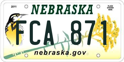 NE license plate FCA871