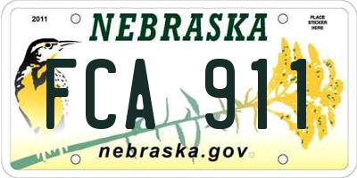 NE license plate FCA911