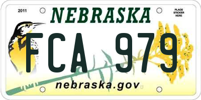 NE license plate FCA979