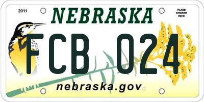NE license plate FCB024