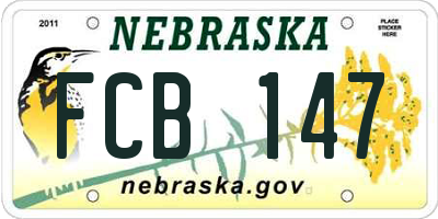 NE license plate FCB147