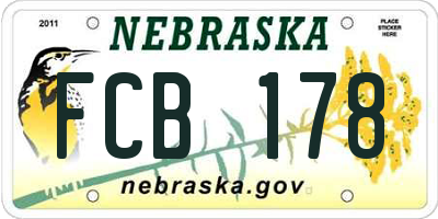 NE license plate FCB178
