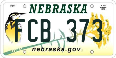 NE license plate FCB373