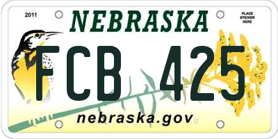 NE license plate FCB425