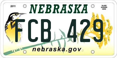 NE license plate FCB429