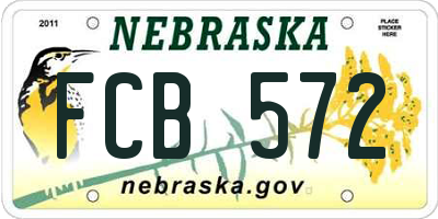 NE license plate FCB572
