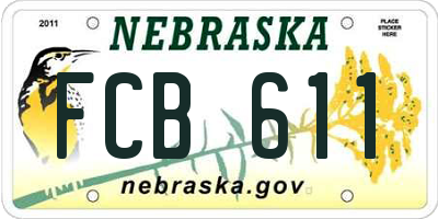 NE license plate FCB611