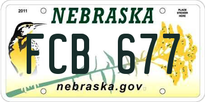 NE license plate FCB677