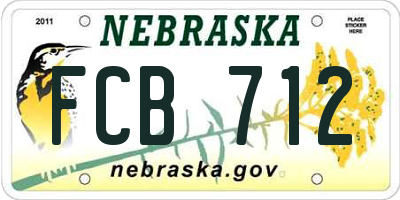 NE license plate FCB712