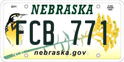 NE license plate FCB771