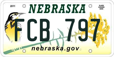 NE license plate FCB797