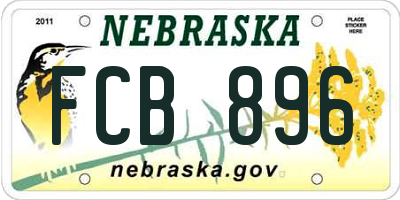 NE license plate FCB896
