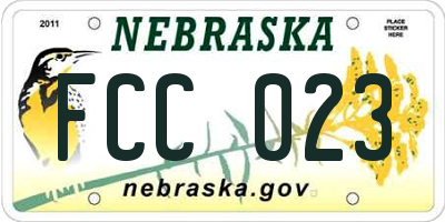 NE license plate FCC023