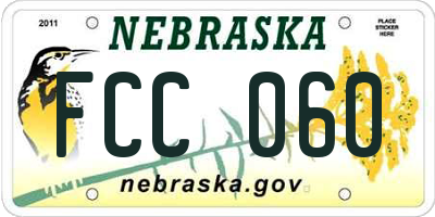 NE license plate FCC060