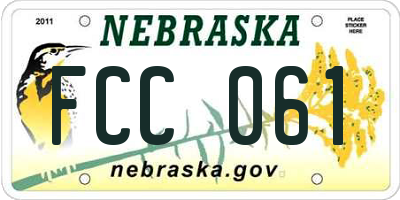 NE license plate FCC061