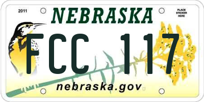 NE license plate FCC117