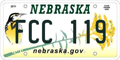 NE license plate FCC119