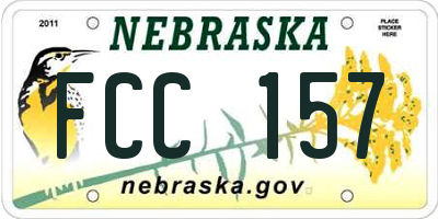 NE license plate FCC157