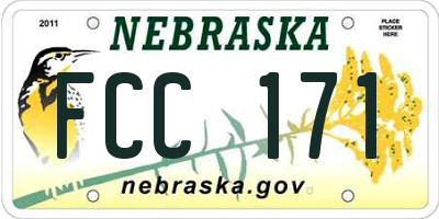 NE license plate FCC171