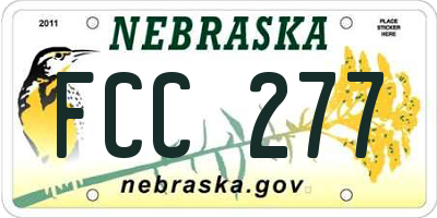 NE license plate FCC277