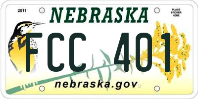 NE license plate FCC401
