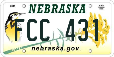 NE license plate FCC431