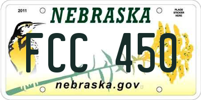 NE license plate FCC450