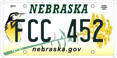 NE license plate FCC452