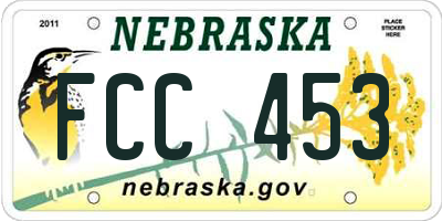 NE license plate FCC453