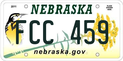 NE license plate FCC459