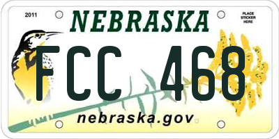 NE license plate FCC468