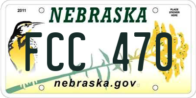 NE license plate FCC470