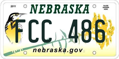 NE license plate FCC486
