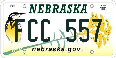NE license plate FCC557