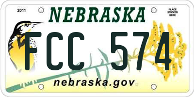 NE license plate FCC574