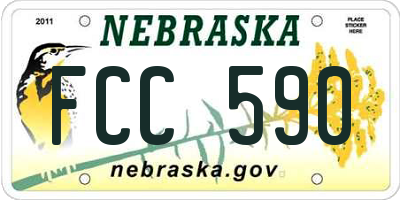 NE license plate FCC590