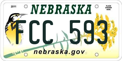 NE license plate FCC593