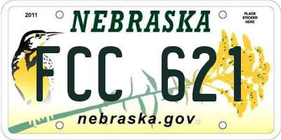 NE license plate FCC621